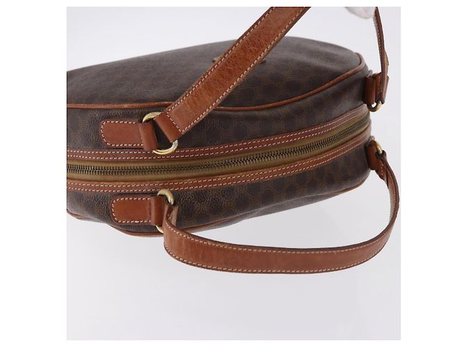 Céline CELINE Macadam Canvas Hand Bag PVC Leather Brown Gold Auth 193555 Golden - view 6