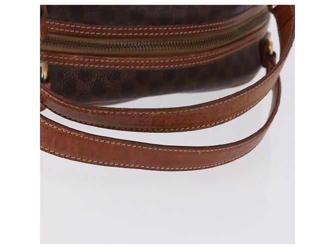Céline CELINE Macadam Canvas Hand Bag PVC Leather Brown Gold Auth 193555 Golden - view 7
