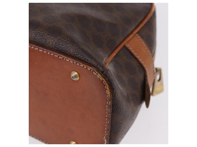 Céline CELINE Macadam Canvas Hand Bag PVC Leather Brown Gold Auth 193555 Golden - view 9