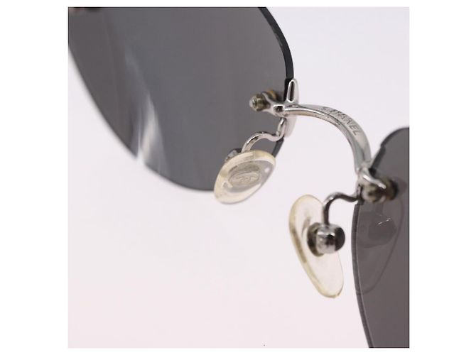 Gafas de sol CHANEL Metal Silver CC Auth yk20671 Plata - vista 10