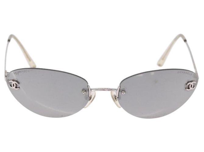 Gafas de sol CHANEL Metal Silver CC Auth yk20671 Plata - vista 13