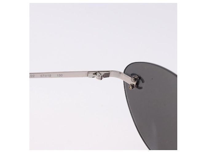 Gafas de sol CHANEL Metal Silver CC Auth yk20671 Plata - vista 15