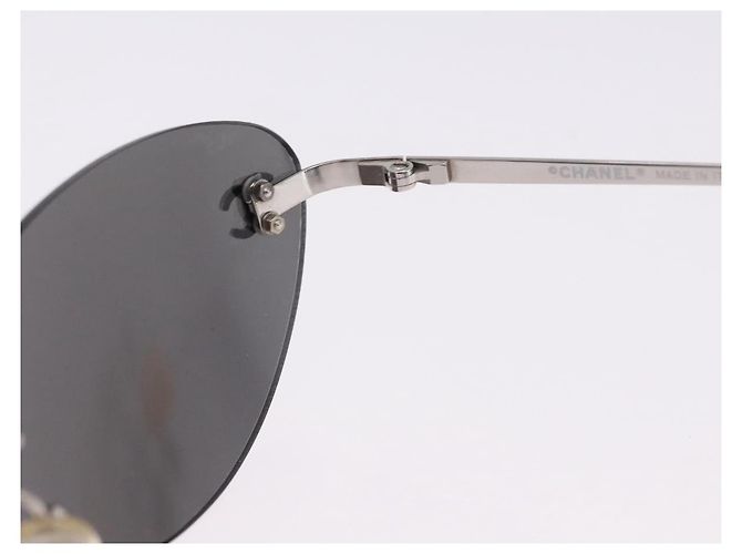 Gafas de sol CHANEL Metal Silver CC Auth yk20671 Plata - vista 16