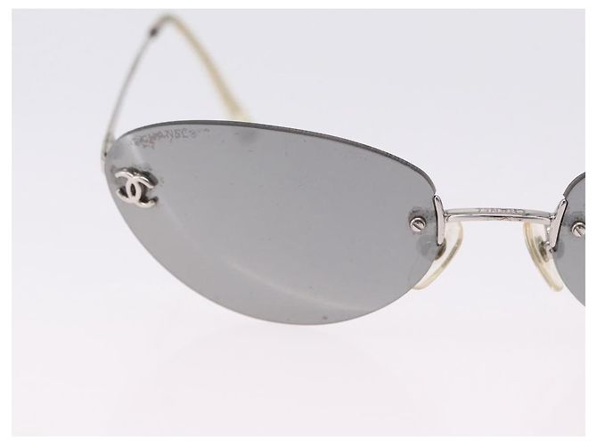 Gafas de sol CHANEL Metal Silver CC Auth yk20671 Plata - vista 3