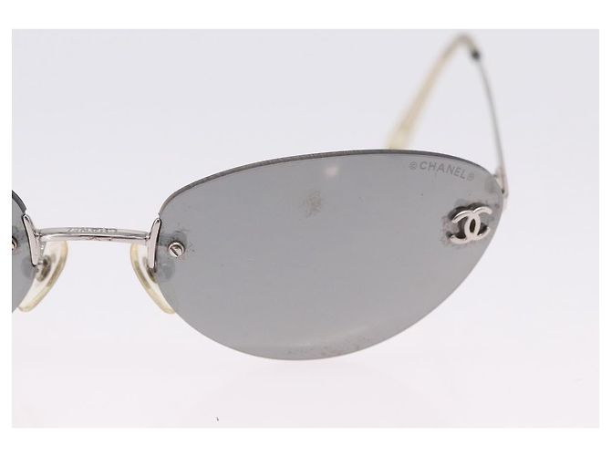 Gafas de sol CHANEL Metal Silver CC Auth yk20671 Plata - vista 4