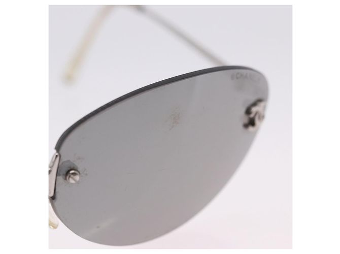 Gafas de sol CHANEL Metal Silver CC Auth yk20671 Plata - vista 5