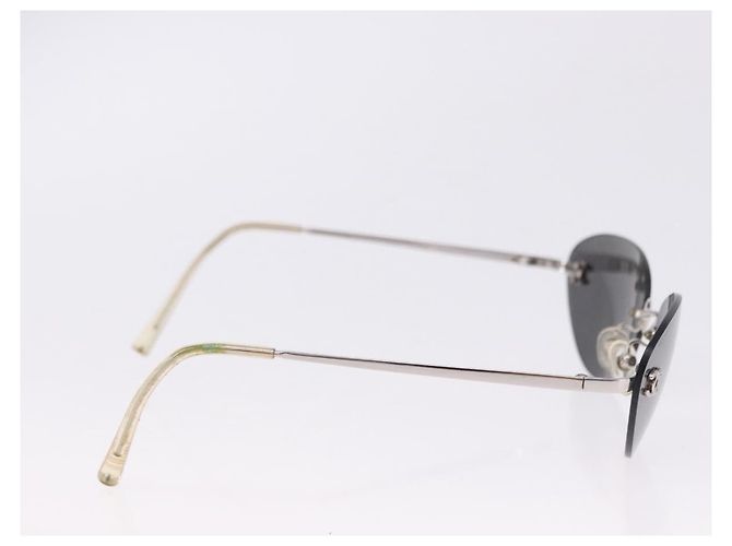 Gafas de sol CHANEL Metal Silver CC Auth yk20671 Plata - vista 6