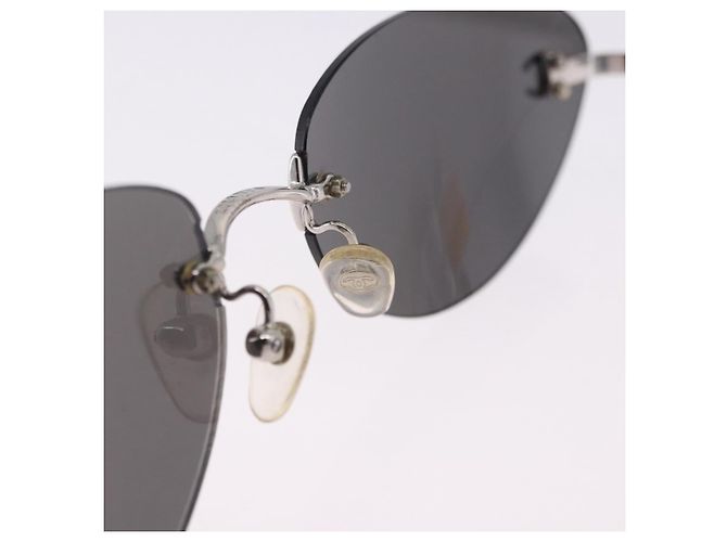 Gafas de sol CHANEL Metal Silver CC Auth yk20671 Plata - vista 9
