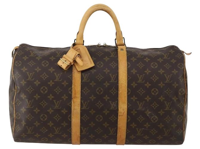 LOUIS VUITTON Borsa Boston Monogram Keepall 50 M41426 LV Auth 193006 Monogramma - vista 13