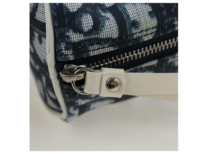Christian Dior Trotter Canvas Pouch PVC Navy Silver Auth 191849V Silber Marineblau - Ansicht 10