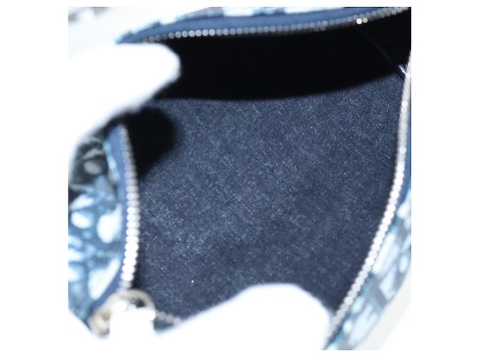 Christian Dior Trotter Canvas Pouch PVC Navy Silver Auth 191849V Silber Marineblau - Ansicht 11