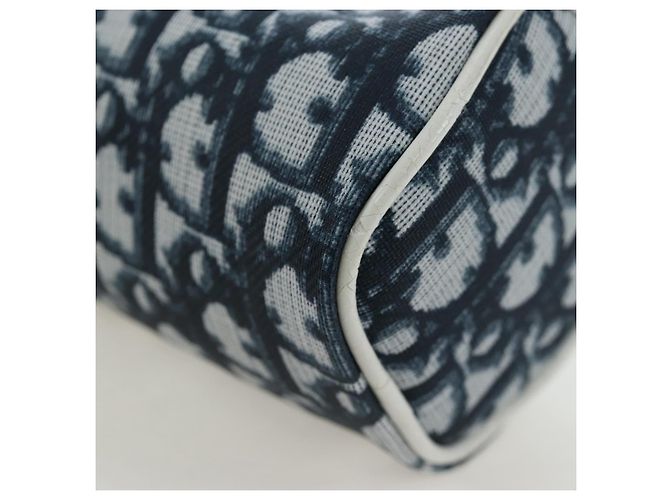 Christian Dior Trotter Canvas Pouch PVC Navy Silver Auth 191849V Silber Marineblau - Ansicht 16
