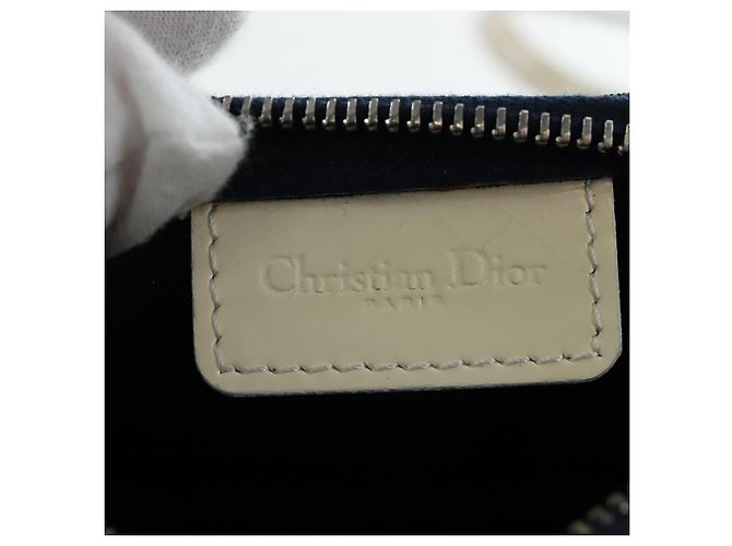Christian Dior Trotter Canvas Pouch PVC Navy Silver Auth 191849V Silber Marineblau - Ansicht 17
