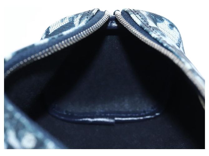 Christian Dior Trotter Canvas Pouch PVC Navy Silver Auth 191849V Silber Marineblau - Ansicht 18