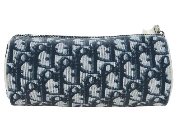 Christian Dior Trotter Canvas Pouch PVC Navy Silver Auth 191849V Silber Marineblau - Ansicht 2