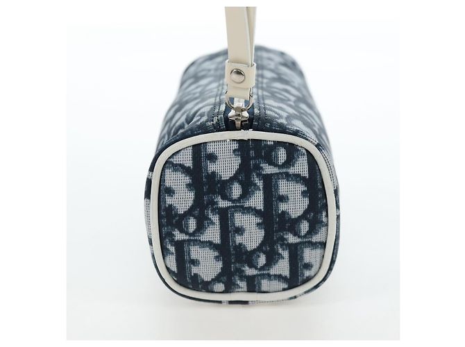 Christian Dior Trotter Canvas Pouch PVC Navy Silver Auth 191849V Silber Marineblau - Ansicht 3