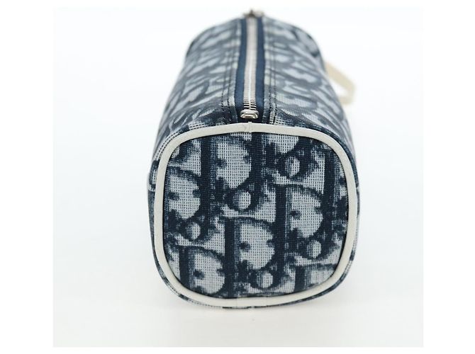 Christian Dior Trotter Canvas Pouch PVC Navy Silver Auth 191849V Silber Marineblau - Ansicht 4