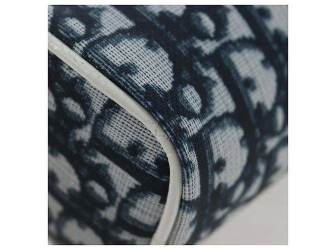 Christian Dior Trotter Canvas Pouch PVC Navy Silver Auth 191849V Silber Marineblau - Ansicht 7