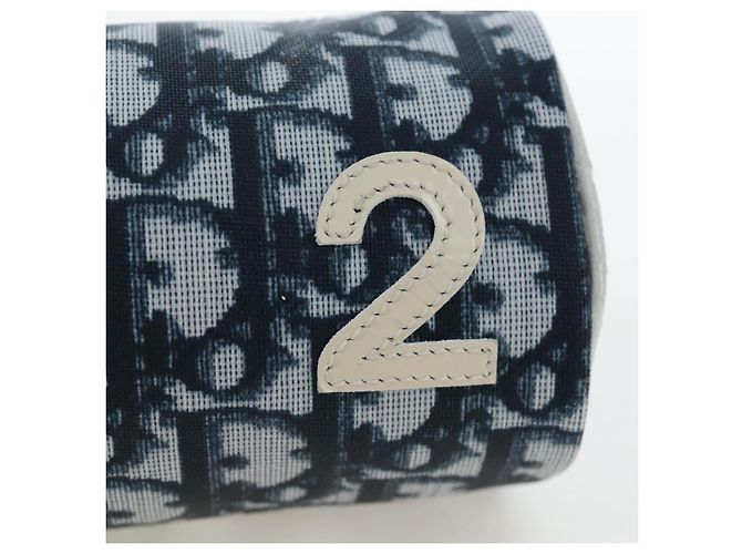 Christian Dior Trotter Canvas Pouch PVC Navy Silver Auth 191849V Silber Marineblau - Ansicht 8