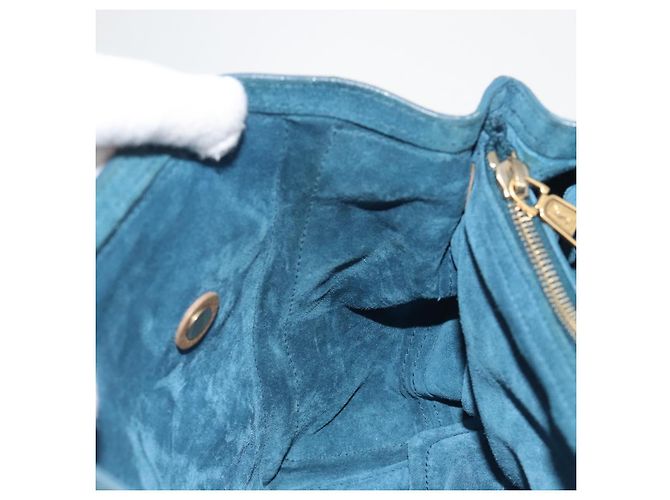 SAINT LAURENT Borsa in Pelle Navy Beige 197149 Auth 192695A Blu navy - vista 21