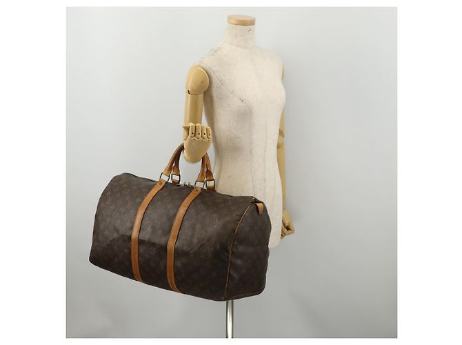LOUIS VUITTON Borsa Boston Monogram Keepall 50 M41426 LV Auth 192874 Monogramma - vista 21