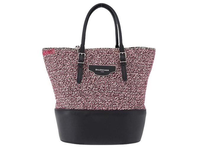 BALENCIAGA Borsa a mano Canvas 2way Rosso Nero 410790 Auth ka5418V - vista 13