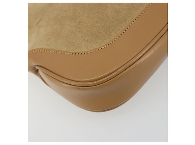 Borsa a tracolla GUCCI Jackie in scamosciato beige argento 001 3735 Auth 193141A - vista 14