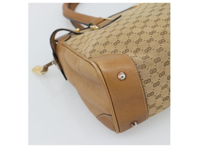 Borsa GUCCI Micro GG Canvas Beige Oro Auth ki6766 D'oro - vista 14