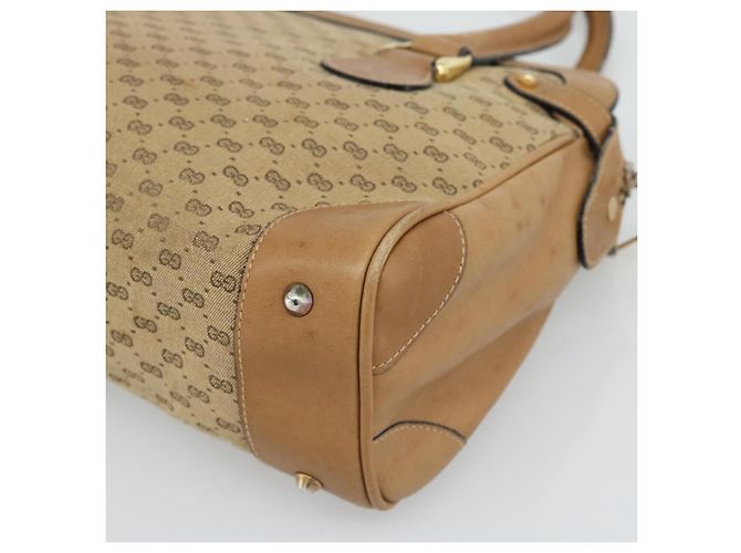 Borsa GUCCI Micro GG Canvas Beige Oro Auth ki6766 D'oro - vista 15