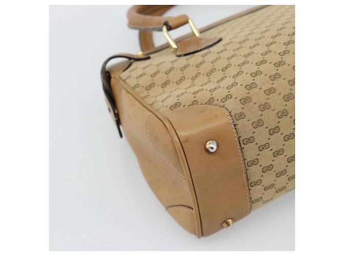 Borsa GUCCI Micro GG Canvas Beige Oro Auth ki6766 D'oro - vista 16