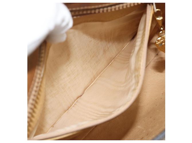 Borsa GUCCI Micro GG Canvas Beige Oro Auth ki6766 D'oro - vista 20