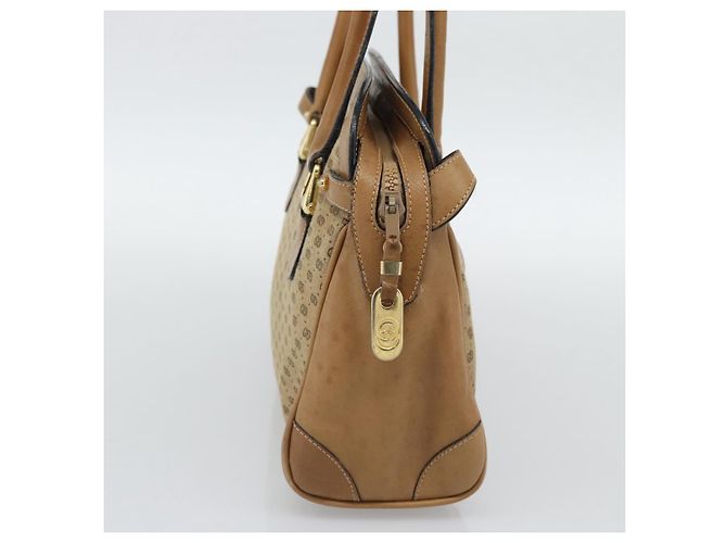 Borsa GUCCI Micro GG Canvas Beige Oro Auth ki6766 D'oro - vista 3