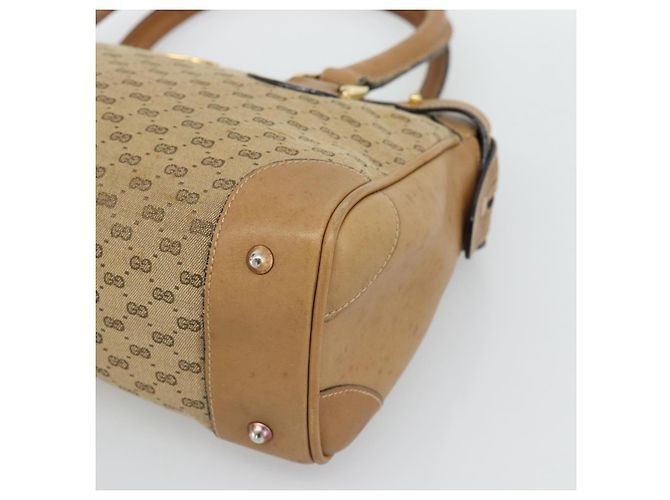 Borsa GUCCI Micro GG Canvas Beige Oro Auth ki6766 D'oro - vista 9