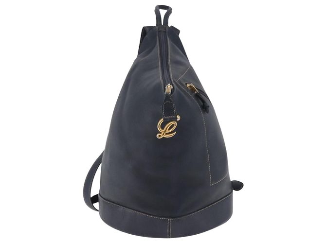 Bolsa Body LOEWE em couro Azul Marinho Ouro Auth bs36326 Dourado - vista 13