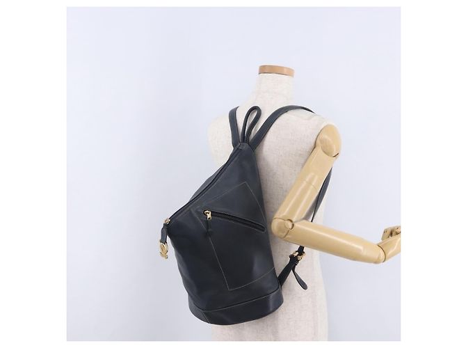 Bolsa Body LOEWE em couro Azul Marinho Ouro Auth bs36326 Dourado - vista 23
