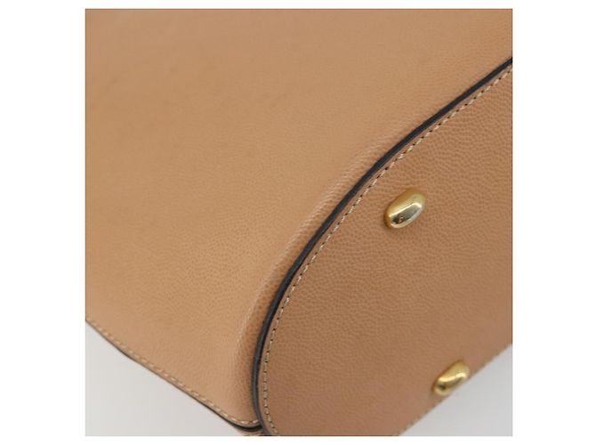 Céline CELINE Schultertasche aus Leder Beige Goldfarben Auth ep15255 - Ansicht 9