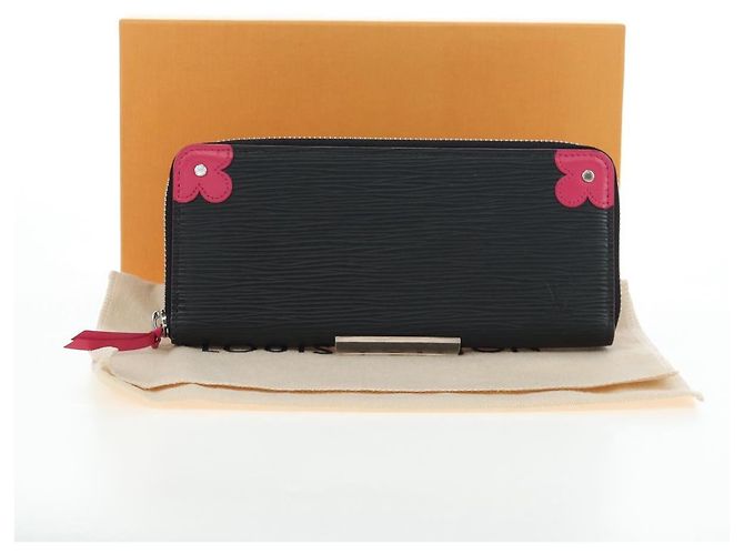 LOUIS VUITTON Epi Portefeuille Clemence Long Wallet Black M62968 Auth am12154M - view 12