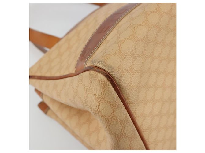 Céline Bolsa CELINE Macadam em PVC e couro Bege com detalhes dourados Auth ep15137 - vista 14