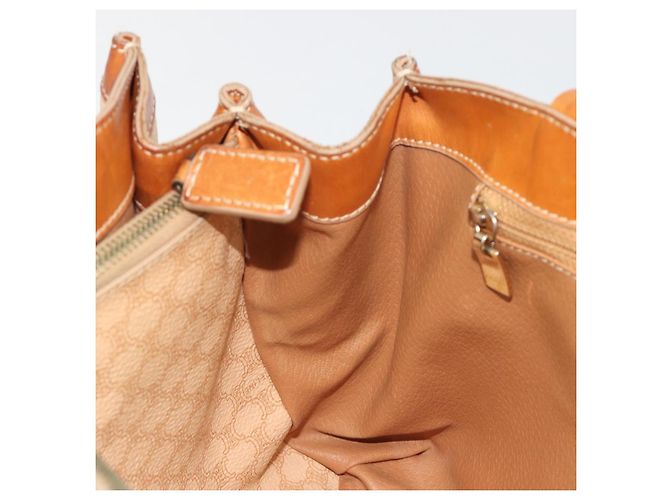 Céline Bolsa CELINE Macadam em PVC e couro Bege com detalhes dourados Auth ep15137 - vista 19