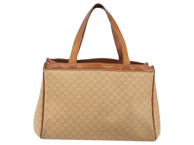 Céline Bolsa CELINE Macadam em PVC e couro Bege com detalhes dourados Auth ep15137 - vista 2