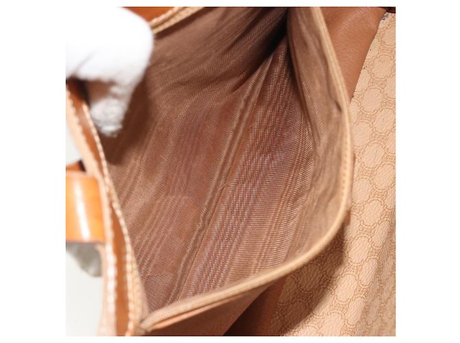 Céline Bolsa CELINE Macadam em PVC e couro Bege com detalhes dourados Auth ep15137 - vista 21