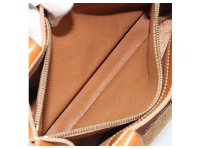 Céline Bolsa CELINE Macadam em PVC e couro Bege com detalhes dourados Auth ep15137 - vista 23