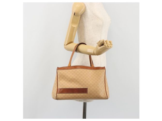 Céline Bolsa CELINE Macadam em PVC e couro Bege com detalhes dourados Auth ep15137 - vista 25