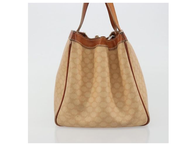 Céline Bolsa CELINE Macadam em PVC e couro Bege com detalhes dourados Auth ep15137 - vista 3