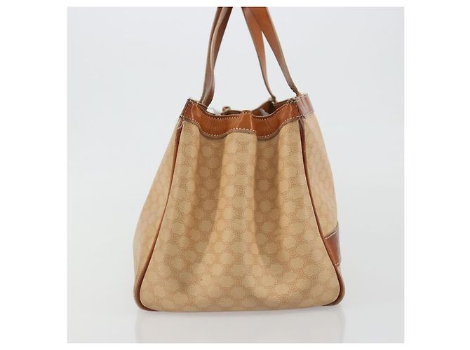 Céline Bolsa CELINE Macadam em PVC e couro Bege com detalhes dourados Auth ep15137 - vista 4