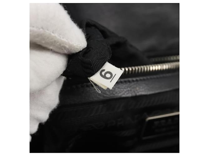Borsa a tracolla PRADA Nylon Nero Argento Auth 193108V - vista 11