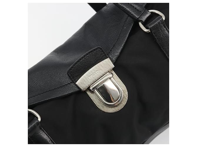 Borsa a tracolla PRADA Nylon Nero Argento Auth 193108V - vista 20