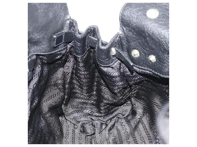 Borsa a tracolla PRADA Nylon Nero Argento Auth 193108V - vista 22