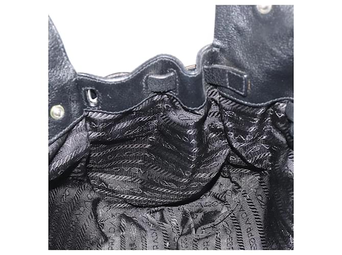 Borsa a tracolla PRADA Nylon Nero Argento Auth 193108V - vista 23