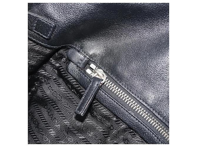 Borsa a tracolla PRADA Nylon Nero Argento Auth 193108V - vista 24